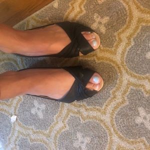 Urban Outfitters Kimchi Blue open toe black flats